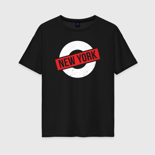 Женская футболка из хлопка оверсайз с принтом New York vibe, вид спереди №1
