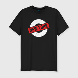 New York vibe – Мужская футболка хлопок Slim с принтом купить