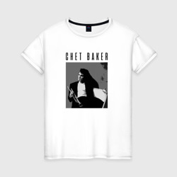 Chet Baker great jazz trumpeter – Женская футболка хлопок с принтом купить со скидкой в -20%