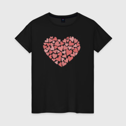 Hearts love – Женская футболка хлопок с принтом купить со скидкой в -20%