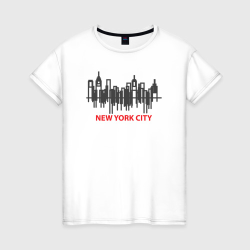 Женская футболка из хлопка с принтом New York United States, вид спереди №1