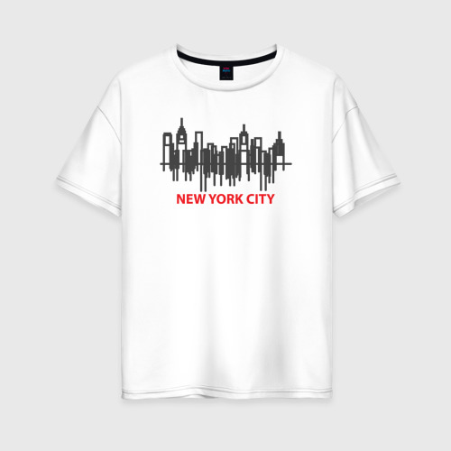 Женская футболка из хлопка оверсайз с принтом New York United States, вид спереди №1