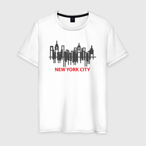 Мужская футболка из хлопка с принтом New York United States, вид спереди №1