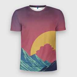 Абстрактные винтажные горы – Мужская футболка 3D Slim с принтом купить со скидкой в -9%