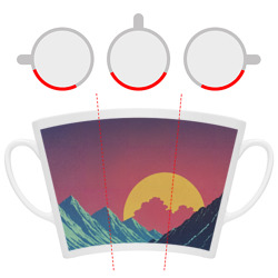 Кружка с принтом Абстрактные винтажные горы для любого человека, вид спереди №6. Цвет основы: белый