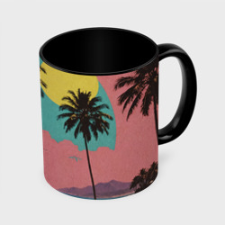 Ретро пляж с пальмами – Кружка с полной запечаткой с принтом купить