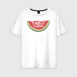 Летняя арбузная долька – Женская футболка хлопок Oversize с принтом купить со скидкой в -16%
