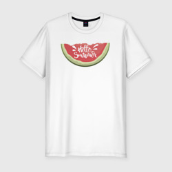 Летняя арбузная долька – Мужская футболка хлопок Slim с принтом купить