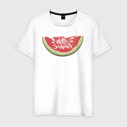 Летняя арбузная долька – Мужская футболка хлопок с принтом купить со скидкой в -20%