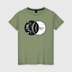 Космическое время – Женская футболка хлопок с принтом купить со скидкой в -20%