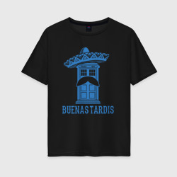 Buenas tardis – Женская футболка хлопок Oversize с принтом купить со скидкой в -16%