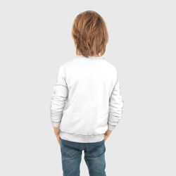Свитшот с принтом Время исследовать для ребенка, вид на модели сзади №3. Цвет основы: белый