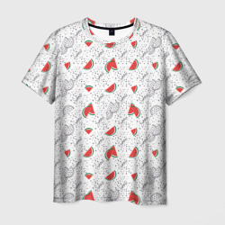 Узор из сочных кусочков арбуза – Мужская футболка 3D с принтом купить со скидкой в -26%