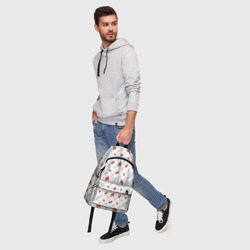 Рюкзак с принтом Узор из сочных кусочков арбуза для любого человека, вид спереди №5. Цвет основы: белый