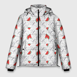 Узор из сочных кусочков арбуза – Мужская зимняя куртка 3D с принтом купить