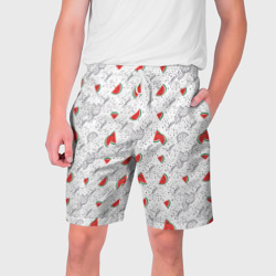 Узор из сочных кусочков арбуза – Мужские шорты 3D с принтом купить