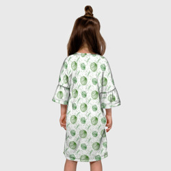 Платье с принтом Спелый сочный арбуз узор для ребенка, вид на модели сзади №2. Цвет основы: белый