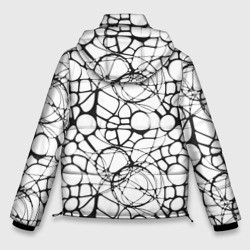 Куртка с принтом Абстрактный нейрографический узор для мужчины, вид сзади №1. Цвет основы: черный