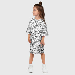 Платье с принтом Абстрактный нейрографический узор для ребенка, вид на модели спереди №2. Цвет основы: белый