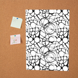 Постер с принтом Абстрактный нейрографический узор для любого человека, вид спереди №2. Цвет основы: белый