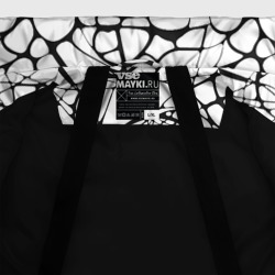 Куртка с принтом Абстрактный нейрографический узор для мужчины, вид на модели спереди №4. Цвет основы: черный