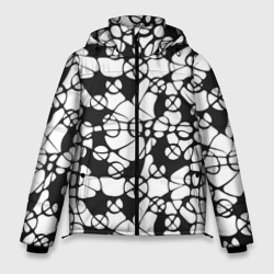 Абстрактный узор из кругов и овалов – Мужская зимняя куртка 3D с принтом купить