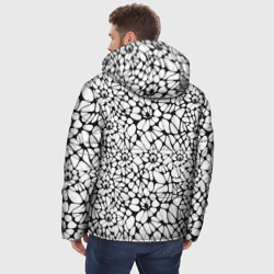 Куртка с принтом Абстрактный узор из звезд для мужчины, вид на модели сзади №2. Цвет основы: черный