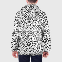 Куртка с принтом Абстрактный узор из звезд для мужчины, вид на модели сзади №2. Цвет основы: белый