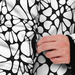 Куртка с принтом Абстрактный узор из звезд для мужчины, вид на модели спереди №3. Цвет основы: черный