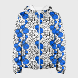 Нейрографический узор из синих кругов и овалов – Женская куртка 3D с принтом купить со скидкой в -10%