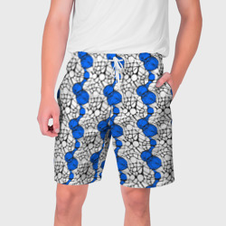 Нейрографический узор из синих кругов и овалов – Мужские шорты 3D с принтом купить
