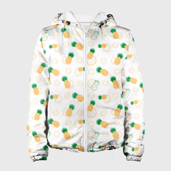 Узор из ананасов и кусочков ананаса – Женская куртка 3D с принтом купить со скидкой в -10%