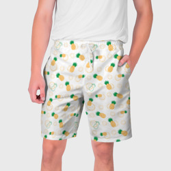Узор из ананасов и кусочков ананаса – Мужские шорты 3D с принтом купить