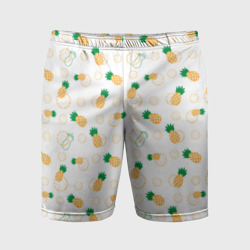 Узор из ананасов и кусочков ананаса – Мужские шорты спортивные с принтом купить