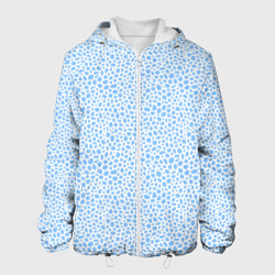 Бело-голубой пятнистый паттерн – Мужская куртка 3D с принтом купить со скидкой в -10%