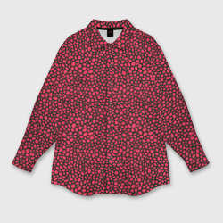 Чёрно-розовый пятнышки паттерн – Мужская рубашка oversize 3D с принтом купить