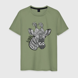 Узорный жираф – Мужская футболка хлопок с принтом купить со скидкой в -20%