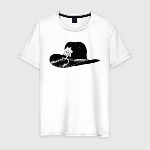 Мужская футболка из хлопка с принтом С шляпой Рика Граймса, вид спереди №1