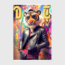Dude tiger - ai art fantasy – Магнитный плакат 2Х3 с принтом купить