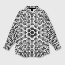 Бесконечный гексагональный каркас – Женская рубашка oversize 3D с принтом купить