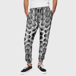 Бесконечный гексагональный каркас – Мужские брюки 3D с принтом купить