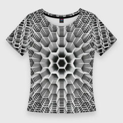 Бесконечный гексагональный каркас – Женская футболка 3D Slim с принтом купить