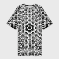 Бесконечный гексагональный каркас – Платье-футболка 3D с принтом купить