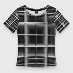 Кубический каркас – Женская футболка 3D Slim с принтом купить