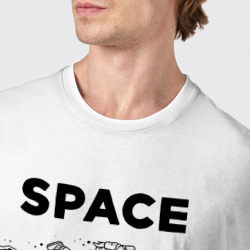 Футболка с принтом Морской космос для мужчины, вид на модели спереди №4. Цвет основы: белый
