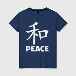 Иероглиф мир – Женская футболка хлопок с принтом купить со скидкой в -20%