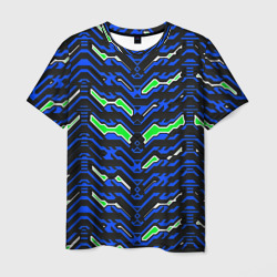 Чёрно-синий паттерн агрессивный – Мужская футболка 3D с принтом купить со скидкой в -26%