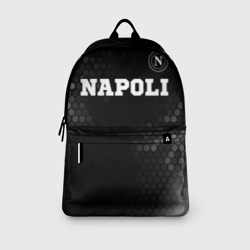 Рюкзак с принтом Napoli sport на темном фоне посередине для любого человека, вид спереди №3. Цвет основы: белый