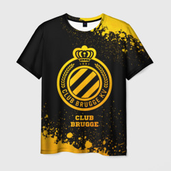 Мужская футболка 3D Club Brugge - gold gradient