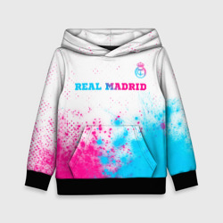 Детская толстовка 3D Real Madrid neon gradient style посередине